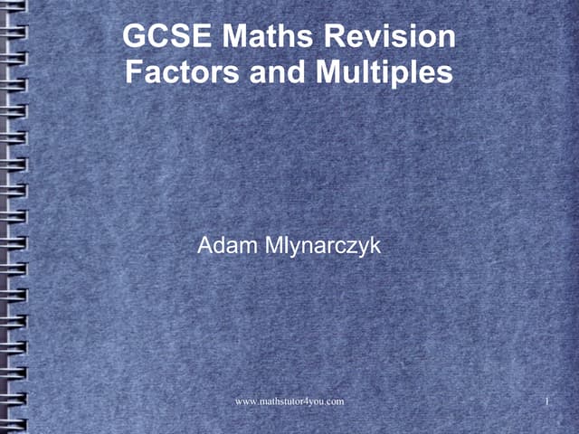 Factors and multiples