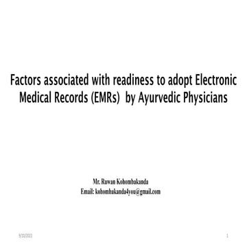 Factors associated with readiness to adopt EMRs  by Ayurvedic physicians.pdf