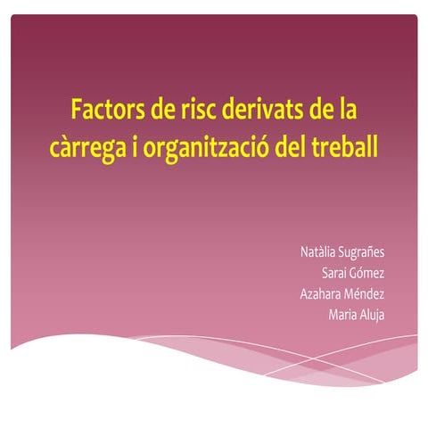 Factors de risc derivats de la càrrega i | PPTX