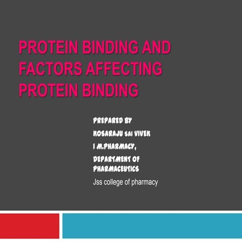 Factors effecting on protein binding