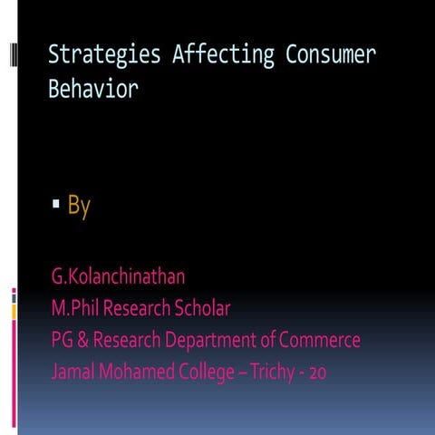 Factors influencing consumer behavior