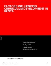 Factors influencing curriculum deve...