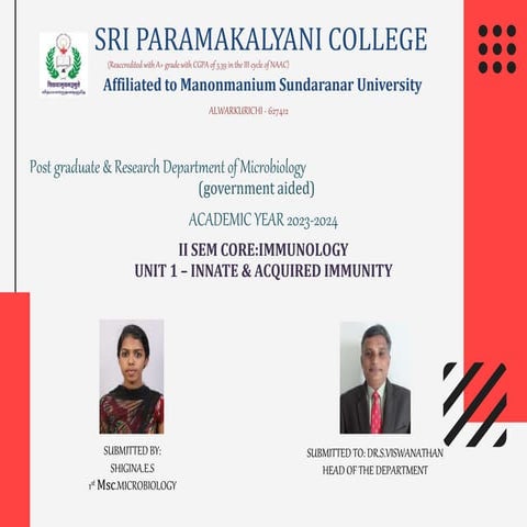 Immunology - Innate and Acquired Immunity