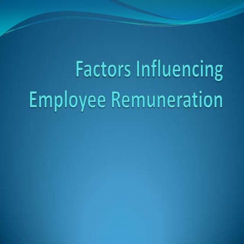 Factors Influencing Employee Remuneration