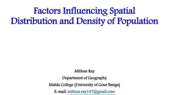Factors Affecting Population Distribution | PPTX