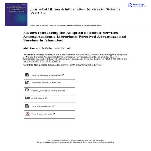 Factors Influencing the Adoption of Mobile Services Among Academic ...