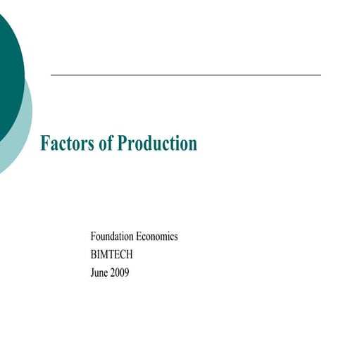 Factors Of Production2009  4