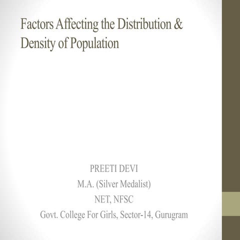 Factors Affecting Population Distribution