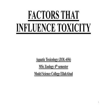 Factors that influence toxicity