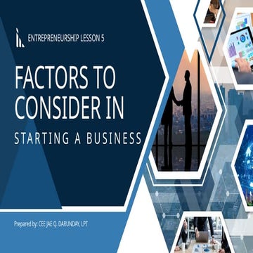 Factors to consider in starting a Business | PPTX