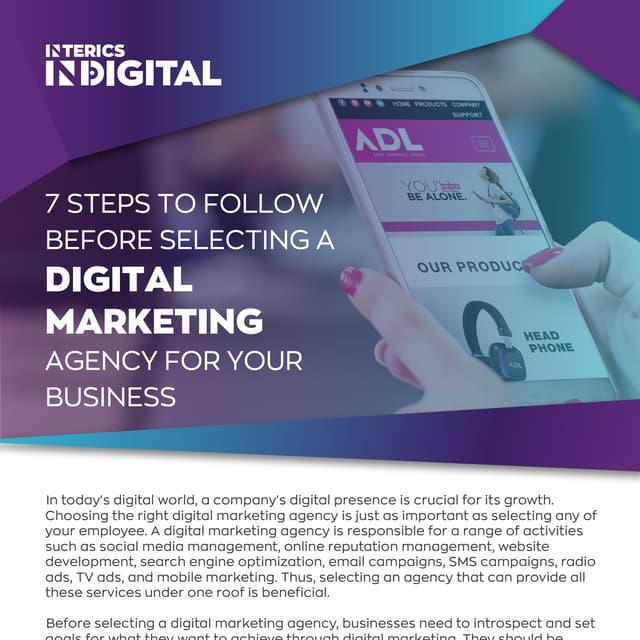7 Steps to Follow Before Selecting a Digital Marketing Agency for Your Business