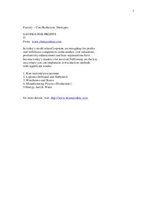 cost reduction strategies