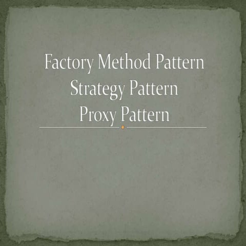 Factory method & strategy pattern