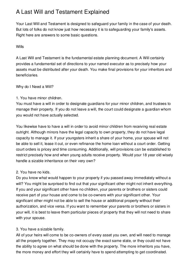 a last will and testament explained sample letter of intent to occupy property