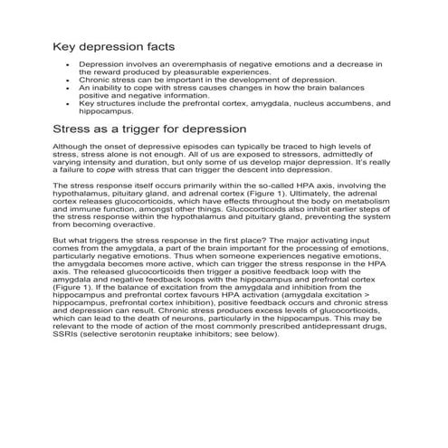 Depression what happens inside the brain | PPTX
