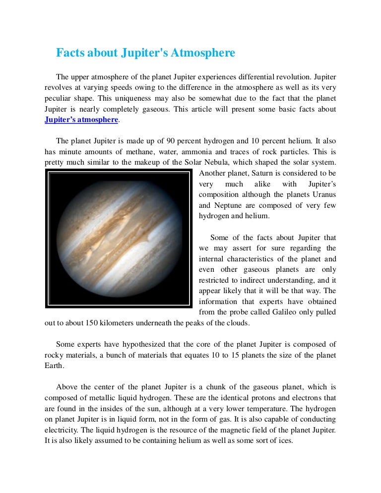 Facts about jupiter