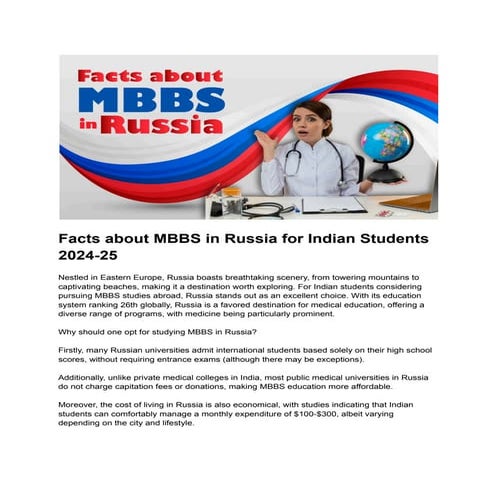 Facts about MBBS in Russia for Indian Students 2024-25.pdf
