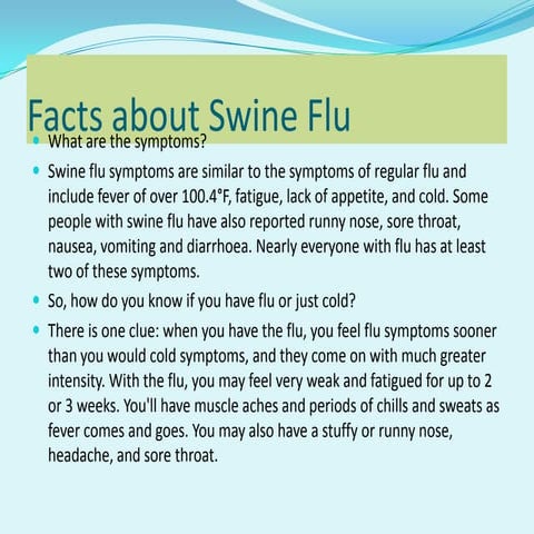 Facts About Swine Flu