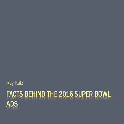 Facts Behind the 2016 Super Bowl Ads