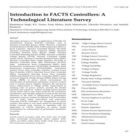 Facts controller  survey