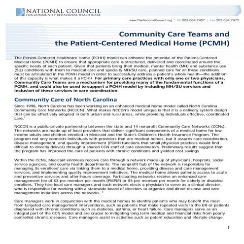 Fact Sheet Community Care Teams