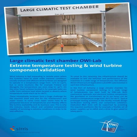 Factsheet large climatic test chamber OWI-Lab
