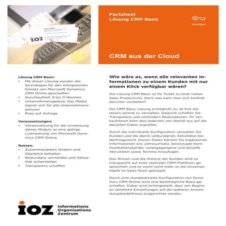 Factsheet Lösung CRM Basic