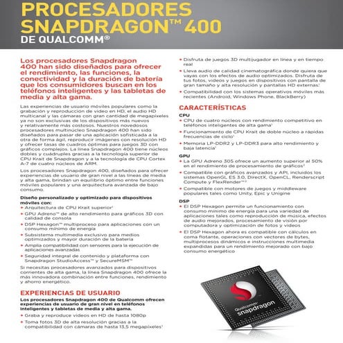 Fact sheet procesadores qualcomm snapdragon 400