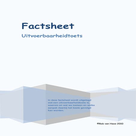 Factsheet uitvoerbaarheidtoets
