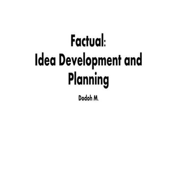 Factual development and planning pro forma