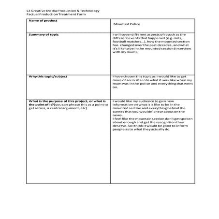 Factual project treatment form 2021