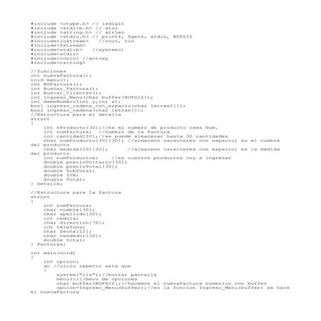 Factura en borland c++