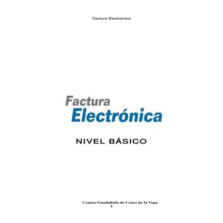 Manual básico de Factura Electrónica