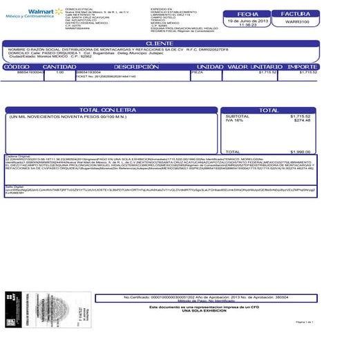 Factura wal-mart acer | PDF
