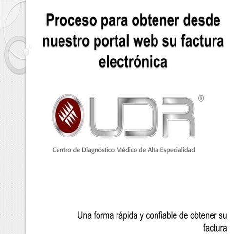 Facturación Electrónica UDR Unidad de Radiodiagnóstico 