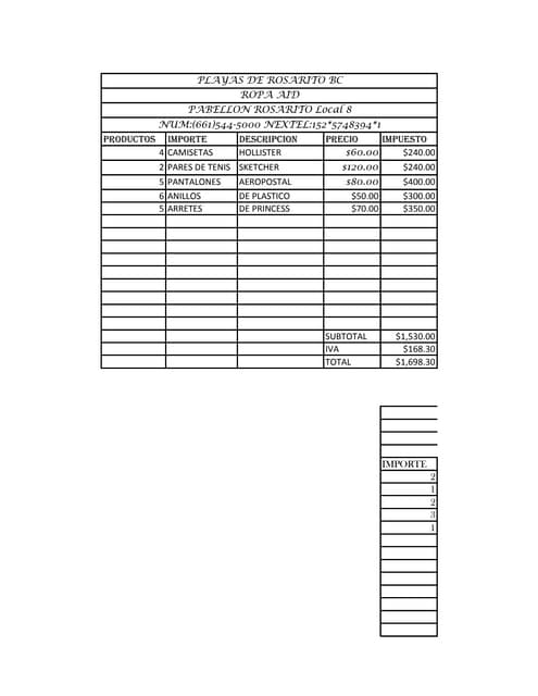 factura excel