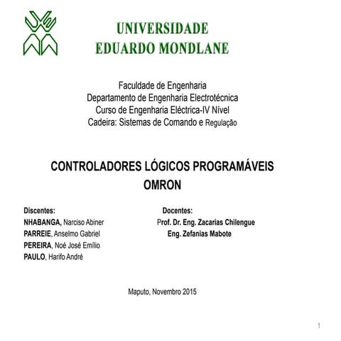 Universidade Eduardo Mondlane - Faculdade de Engenharia - pptx | PPTX