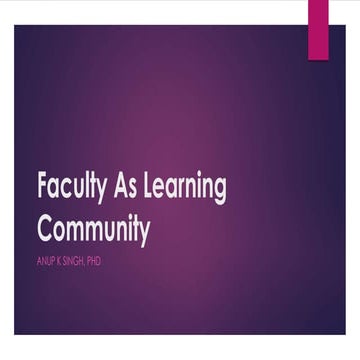 Faculty as learning community