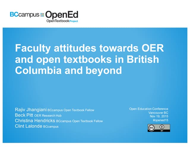 Faculty Attitudes Towards OER
