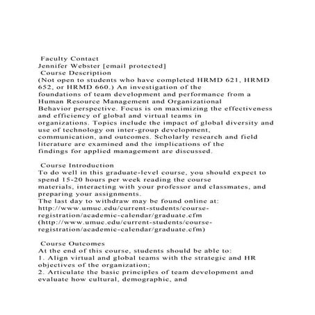 Faculty ContactJennifer Webster [email protected] Course .docx