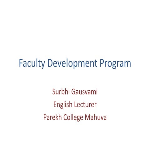 Faculty development program | PPTX