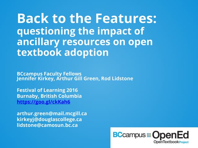 Back to the Features: questioning the impact of ancillary resources on open t...
