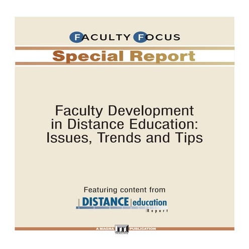Faculty Focus Special Report Faculty Development in Distance Education