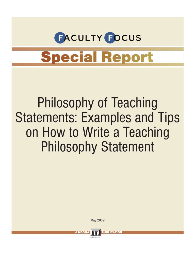 Statement of educational philosophy