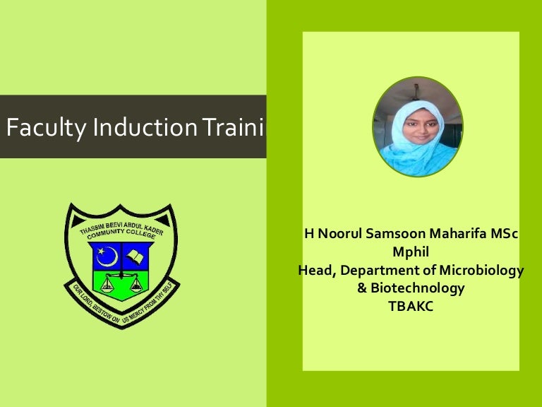 Faculty induction programme