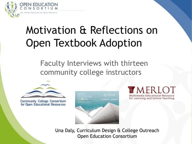 Faculty motivation reflection in Open Textbook Adoption