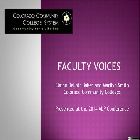 Faculty voices presentation at ALP Baltimore June 2014