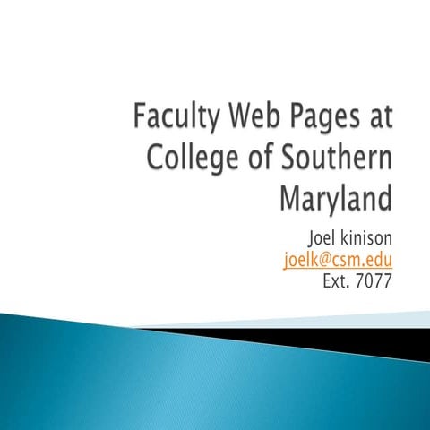 Faculty Web Pages At CSM