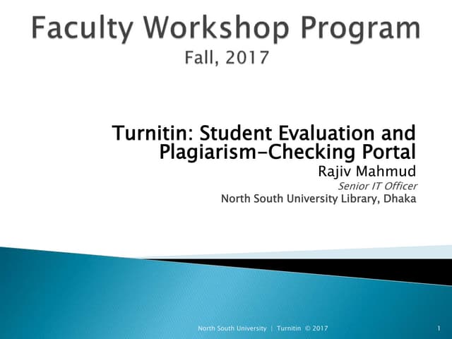 Faculty Workshop on Turnitin