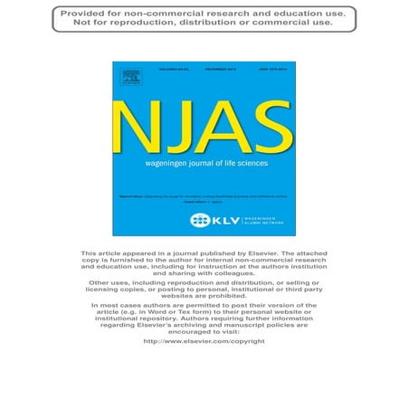 Kpera et al 2012. Management of agro-pastoral dams in Benin-